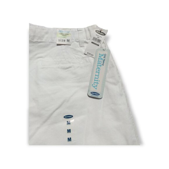 Old Navy Maternity Womens Medium Simply Khaki White Capris With Classic Panel - Picture 2 of 3